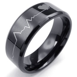 Ecg Tungsten Wedding Band