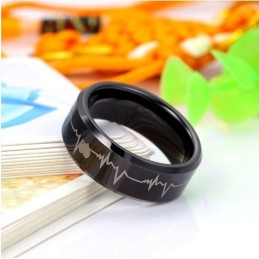 Ecg Tungsten Wedding Band