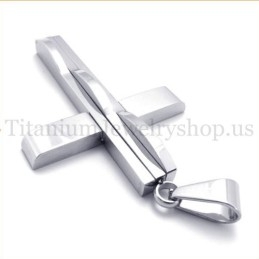 Silver Fashion Man Titanium Cross Pendant