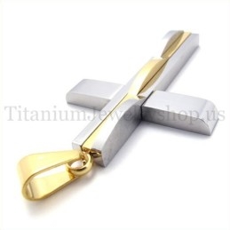 Golden Fashion Man Titanium Cross Pendant