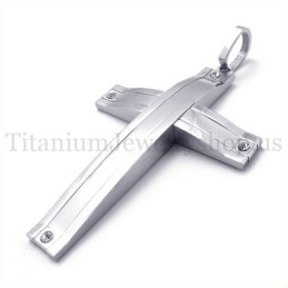 Silver Super Succinct Fashion Titanium Cross Pendant