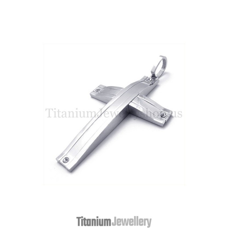 Silver Super Succinct Fashion Titanium Cross Pendant Silver Super Succinct Fashion Titanium Cross Pendant