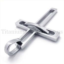 Silver Noble Man Fashion Titanium Cross Pendant