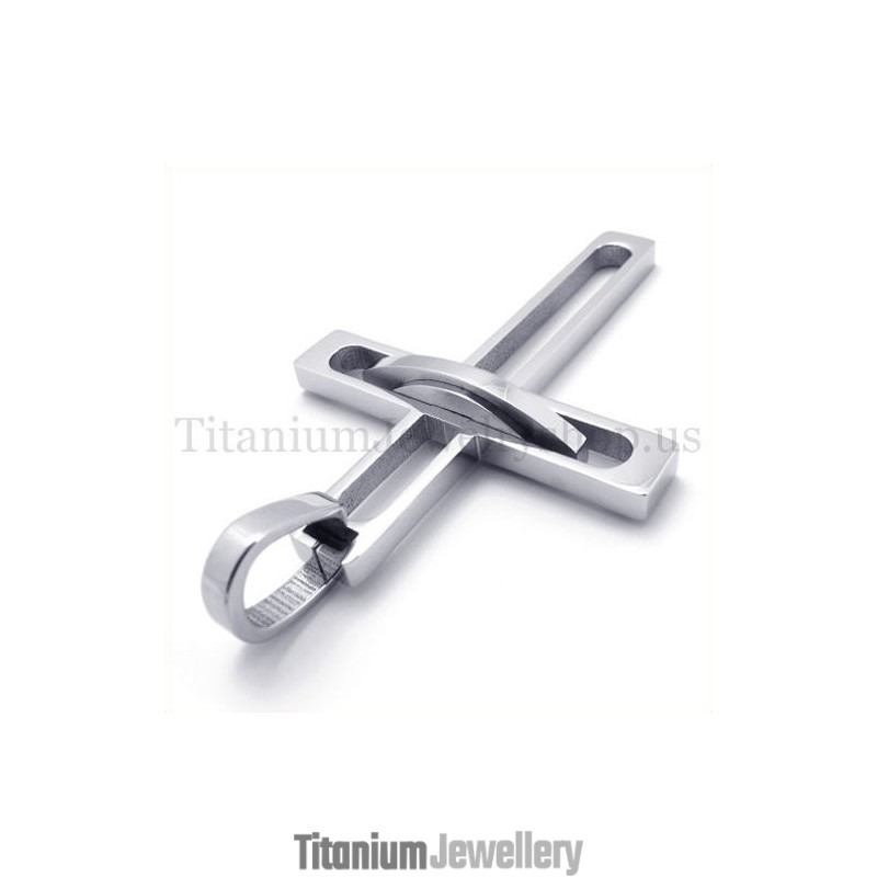 Silver Noble Man Fashion Titanium Cross Pendant