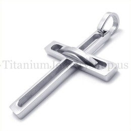 Silver Noble Man Fashion Titanium Cross Pendant