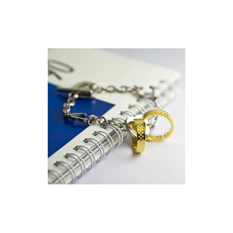 Gold Double Circle Titanium Bracelet Gold Double Circle Titanium Bracelet