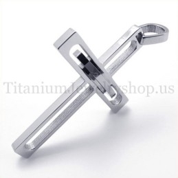 Silver Noble Man Fashion Titanium Cross Pendant