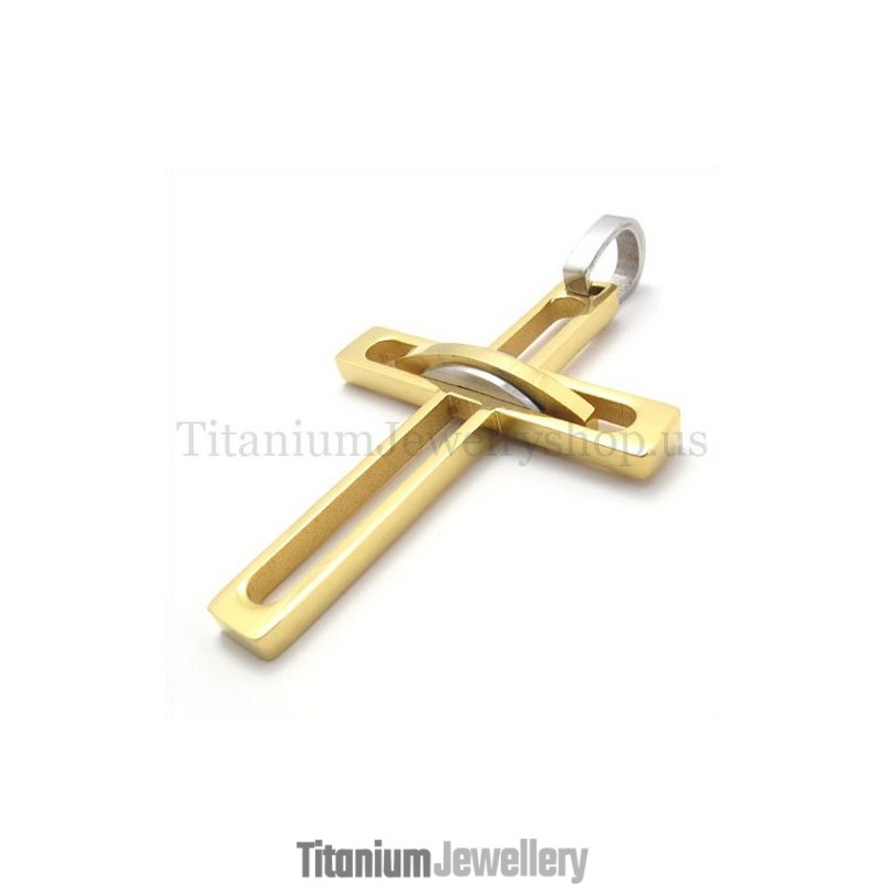 Golden Noble Man Fashion Titanium Cross Pendant Golden Noble Man Fashion Titanium Cross Pendant