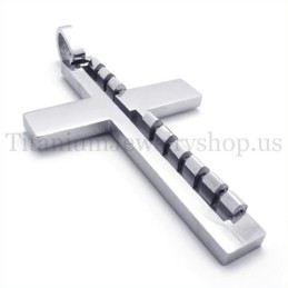 Silver Fashion Bump Titanium Cross Pendant