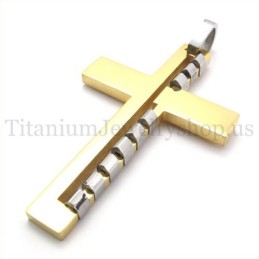 Golden Fashion Bump Titanium Cross Pendant