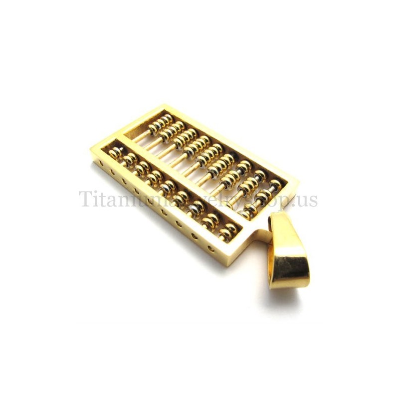 Gold Abacus Titanium Pendant