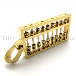 Gold Abacus Titanium Pendant