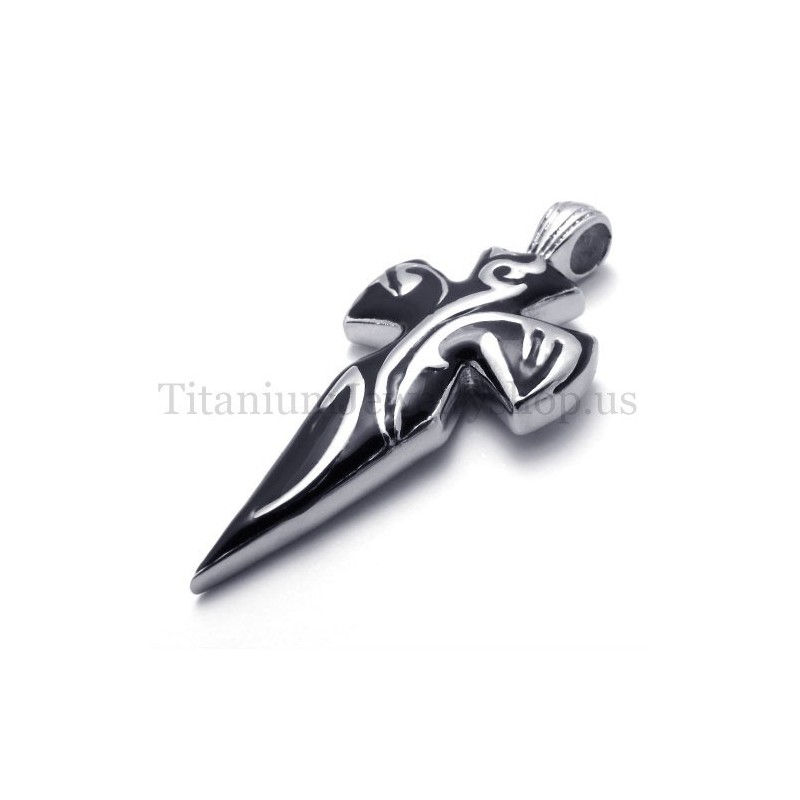 Men Sword Pure Black Titanium Pendant Men Sword Pure Black Titanium Pendant