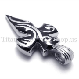 Men Sword Pure Black Titanium Pendant
