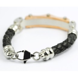 Wall Chart Titanium Leather Bracelet