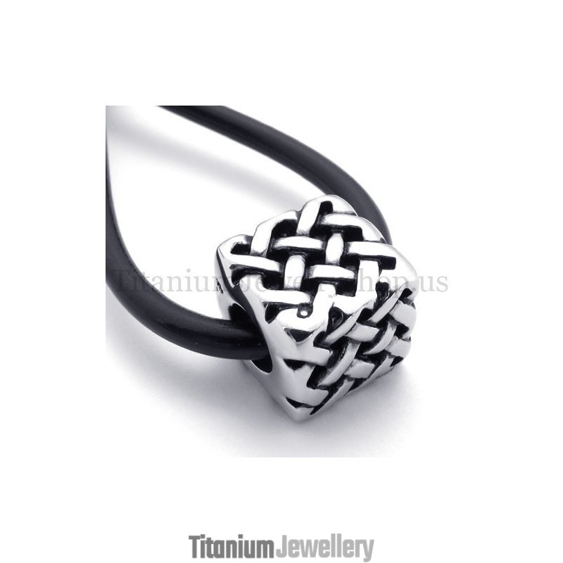 Cube Fortunate Bead Titanium Pendant