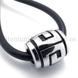 Ellipsoidal Simple Graphic Fortunate Bead Titanium Pendant