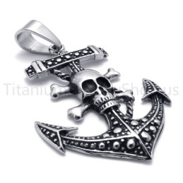 New Classical Pirate Ship'S Anchor Titanium Pendant