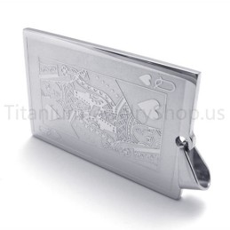 New Silvery Playing Card Titanium Pendant(Q)