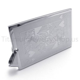 New Silvery Playing Card Titanium Pendant(K)