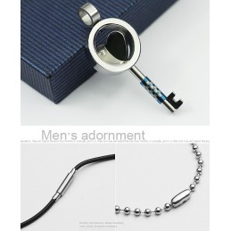 Fashion Heart Lock Key Titanium Necklace Pendant (New Style)