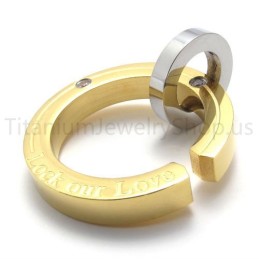 New Fracture Ring Golden Titanium Pendant