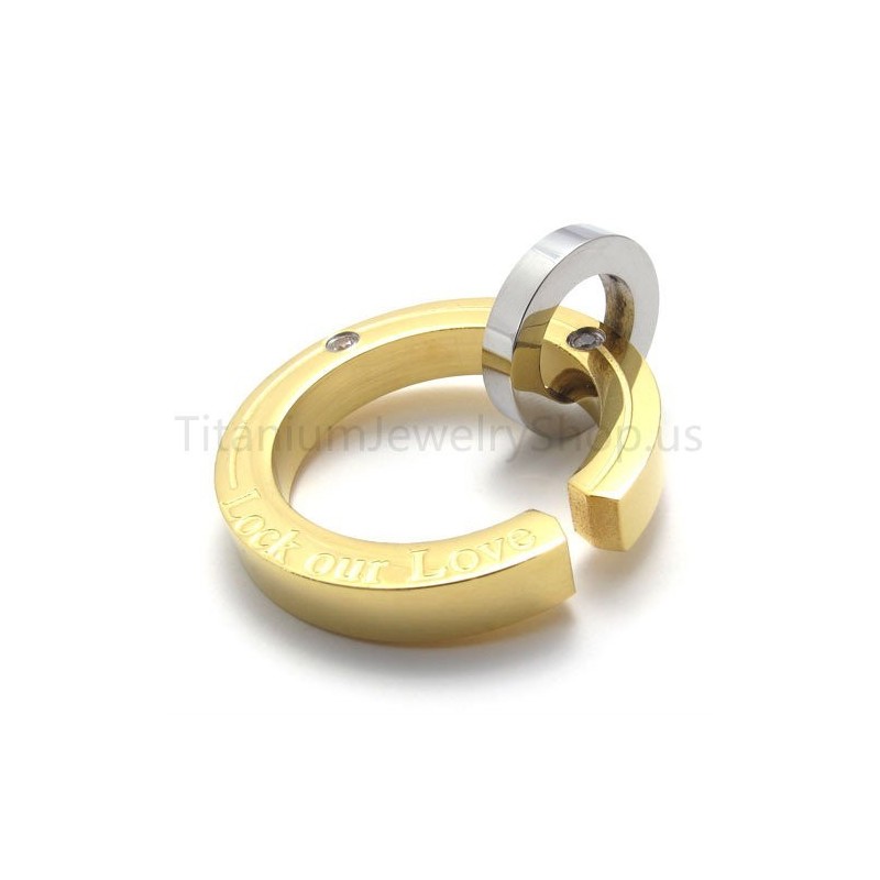 New Fracture Ring Golden Titanium Pendant New Fracture Ring Golden Titanium Pendant