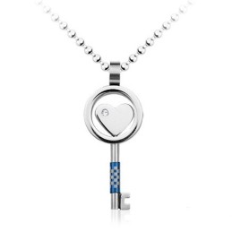 Fashion Heart Lock Key Titanium Necklace Pendant (New Style)