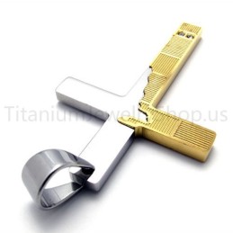 New Duotone Torn Edges Cross Titanium Pendant