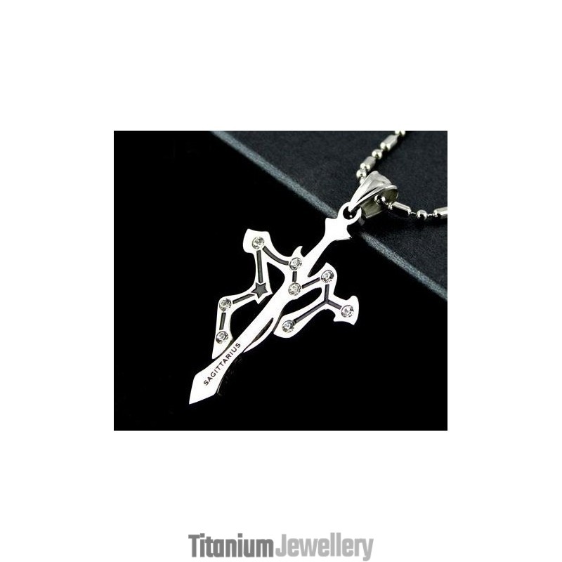 Sagittarius Cross Pure Titanium Pendants Necklace Sagittarius Cross Pure Titanium Pendants Necklace