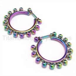 Titanium Color Beaded Earrings