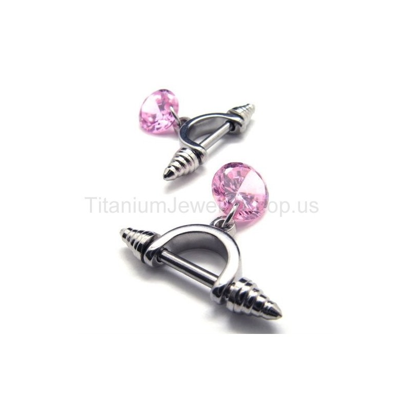 Cold Weapon Titanium Pink Diamond Earrings