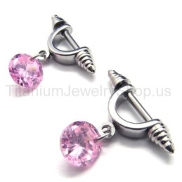 Cold Weapon Titanium Pink Diamond Earrings
