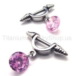 Cold Weapon Titanium Pink Diamond Earrings