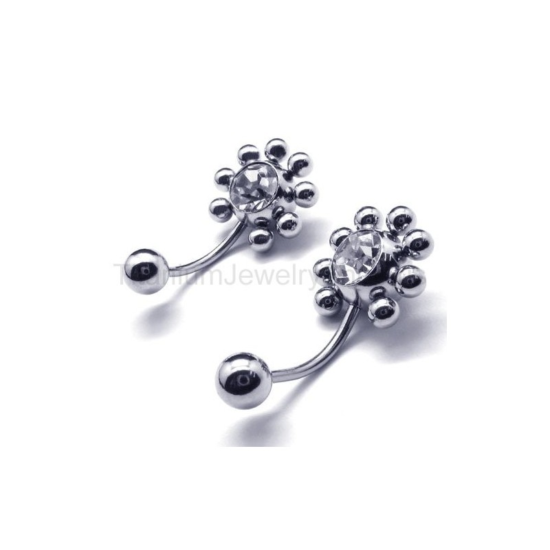 Sunflower Titanium Inlayed Diamond Earrings Sunflower Titanium Inlayed Diamond Earrings