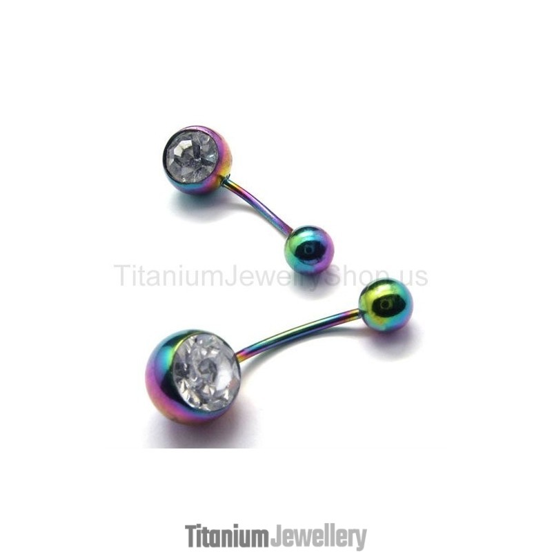 Color Mini Titanium Inlayed Diamond Earrings