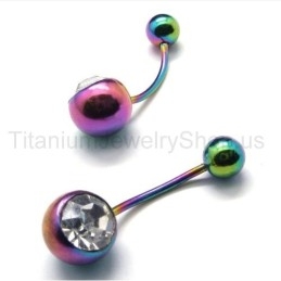 Color Mini Titanium Inlayed Diamond Earrings