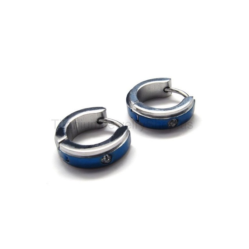 Blue Titanium Diamond Earrings