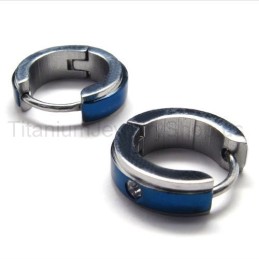 Blue Titanium Diamond Earrings