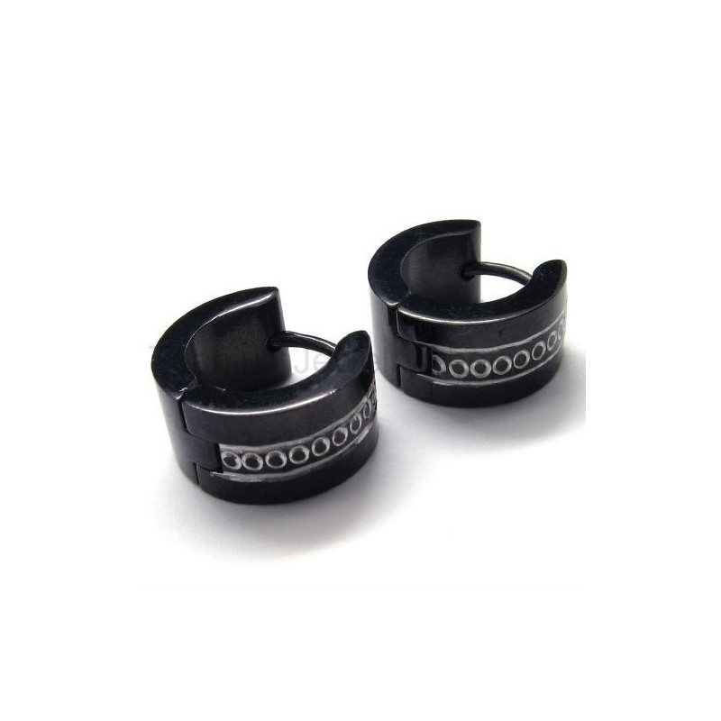 Black Titanium Loop Earrings