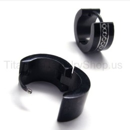 Black Titanium Loop Earrings