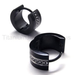 Black Titanium Loop Earrings