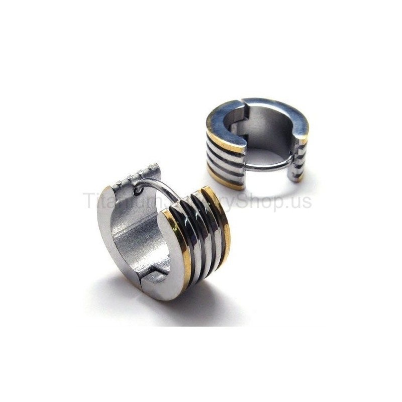 Titanium Groove Loop Earrings