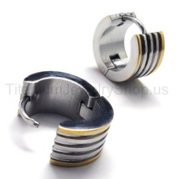 Titanium Groove Loop Earrings