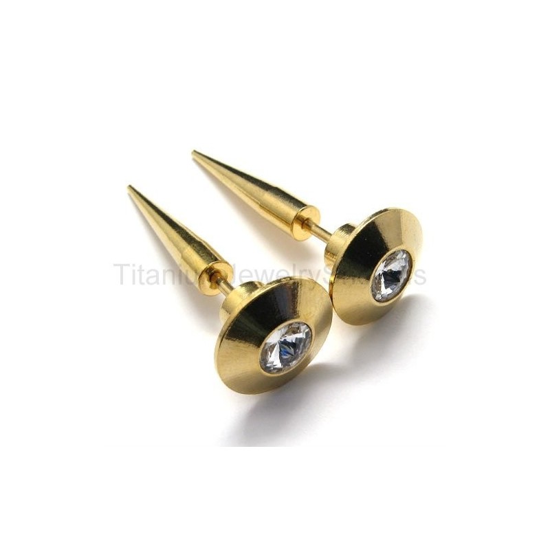 Gold Hobnail Titanium Earrings Gold Hobnail Titanium Earrings