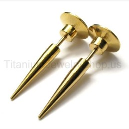 Gold Hobnail Titanium Earrings