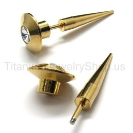 Gold Hobnail Titanium Earrings