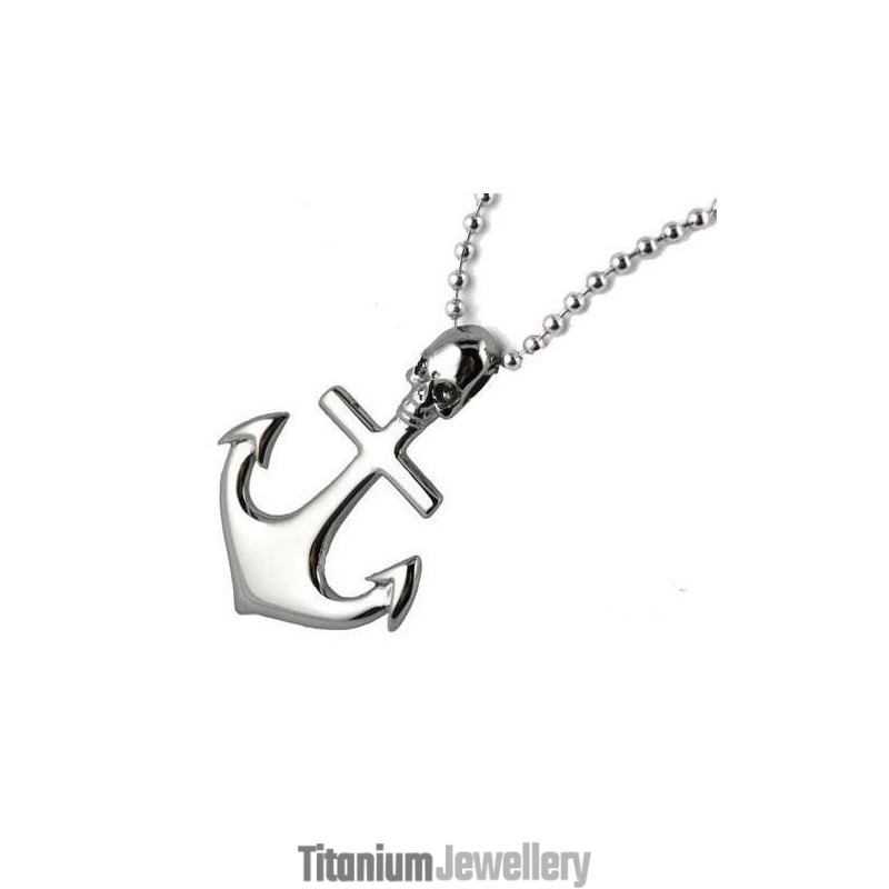 Pure Titanium Pendants Necklace Skull Anchor Cross