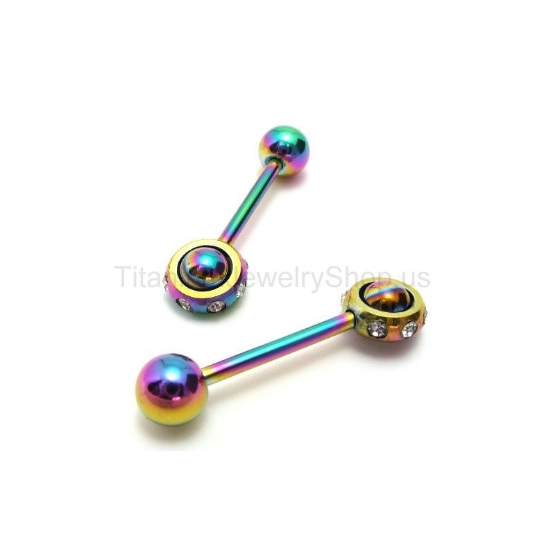 Color Magic Stick Titanium Diamond Earrings