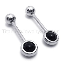 Silver Magic Stick Titanium Earrings